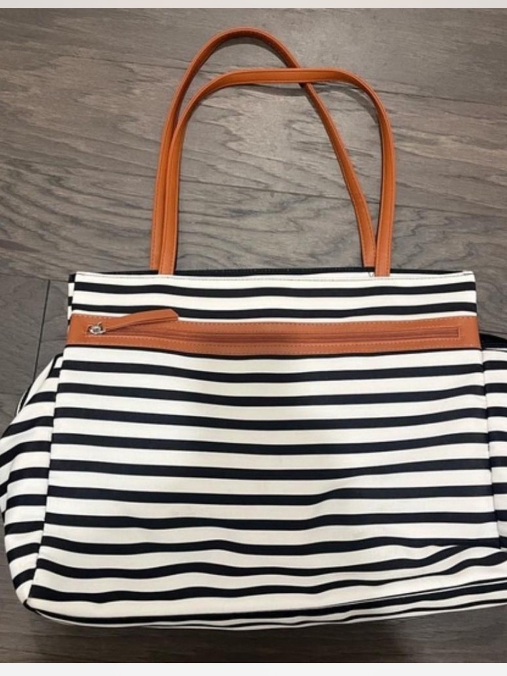 DSW striped tote bag